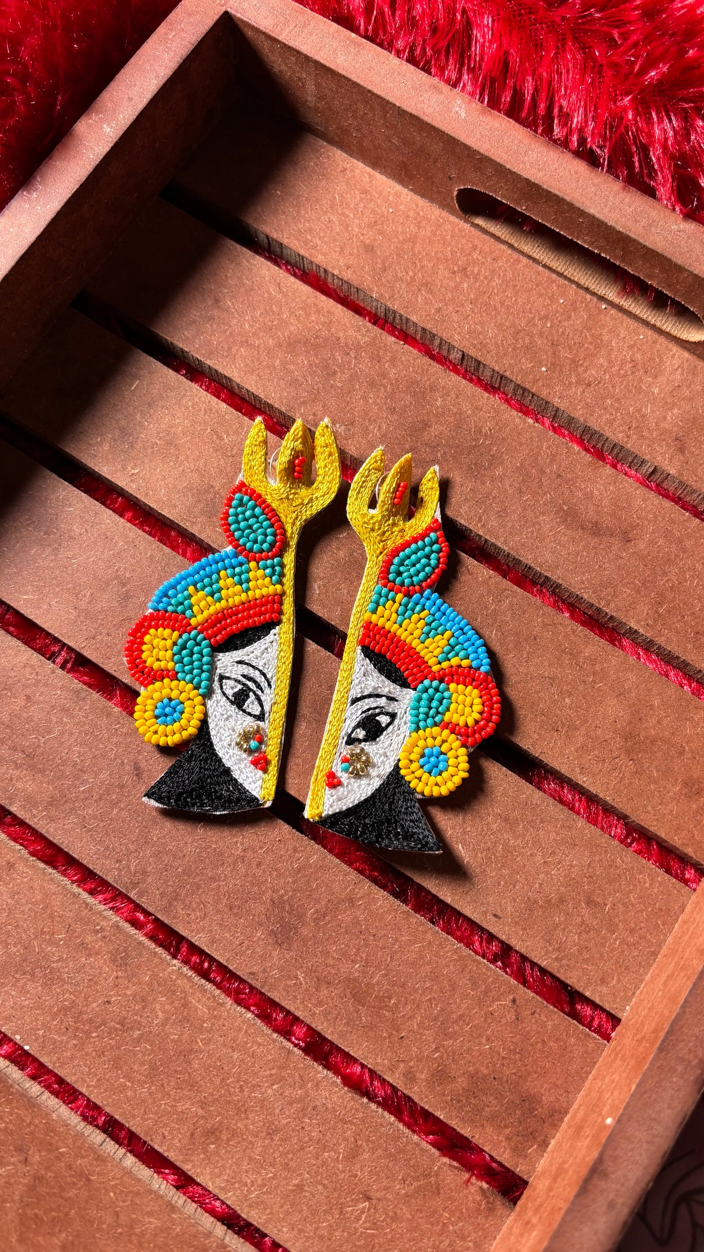 Half Durga & Trishul Earrings