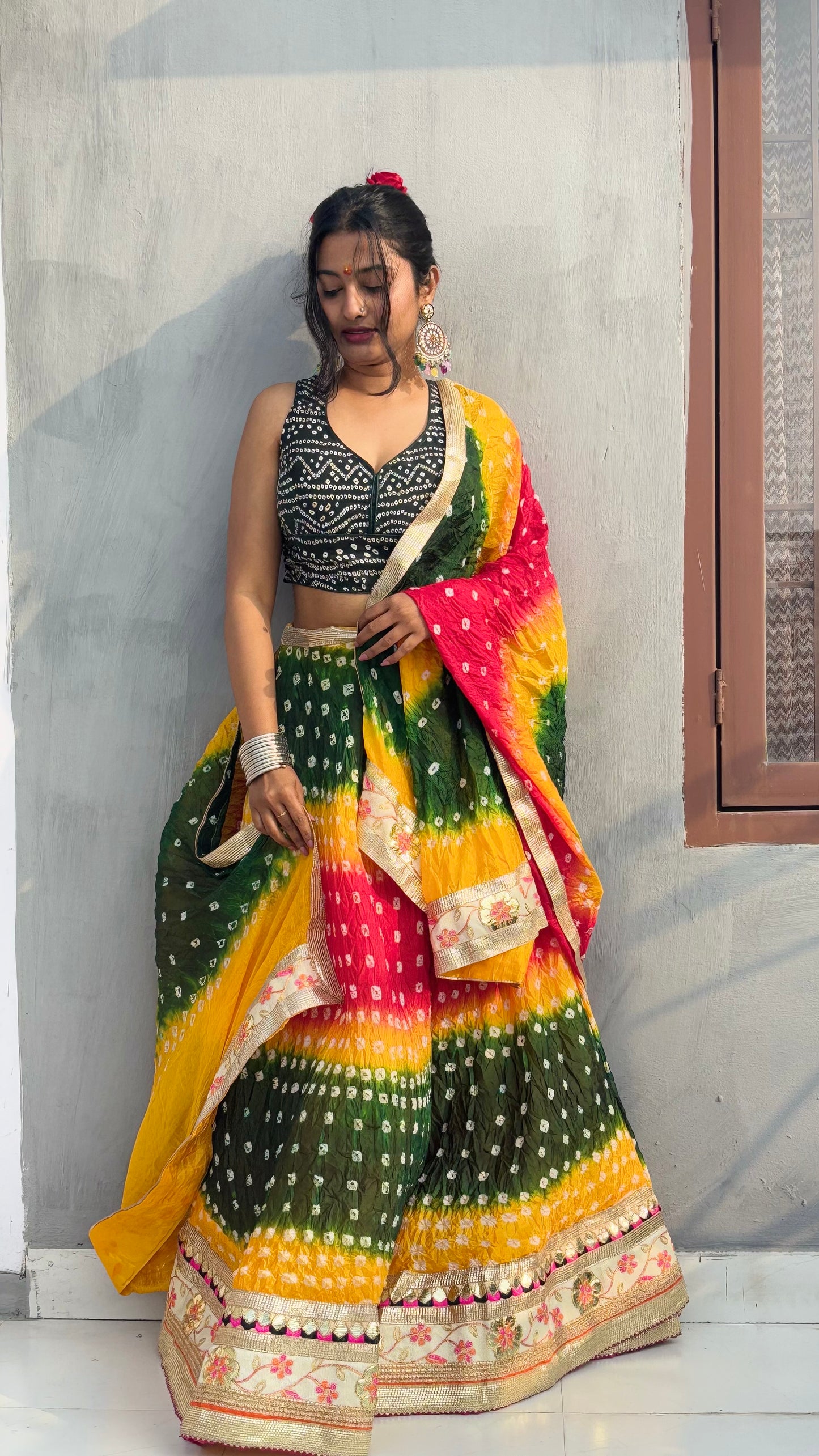 Jaipuri Jhilmil Lehnga (Multi-Colour)