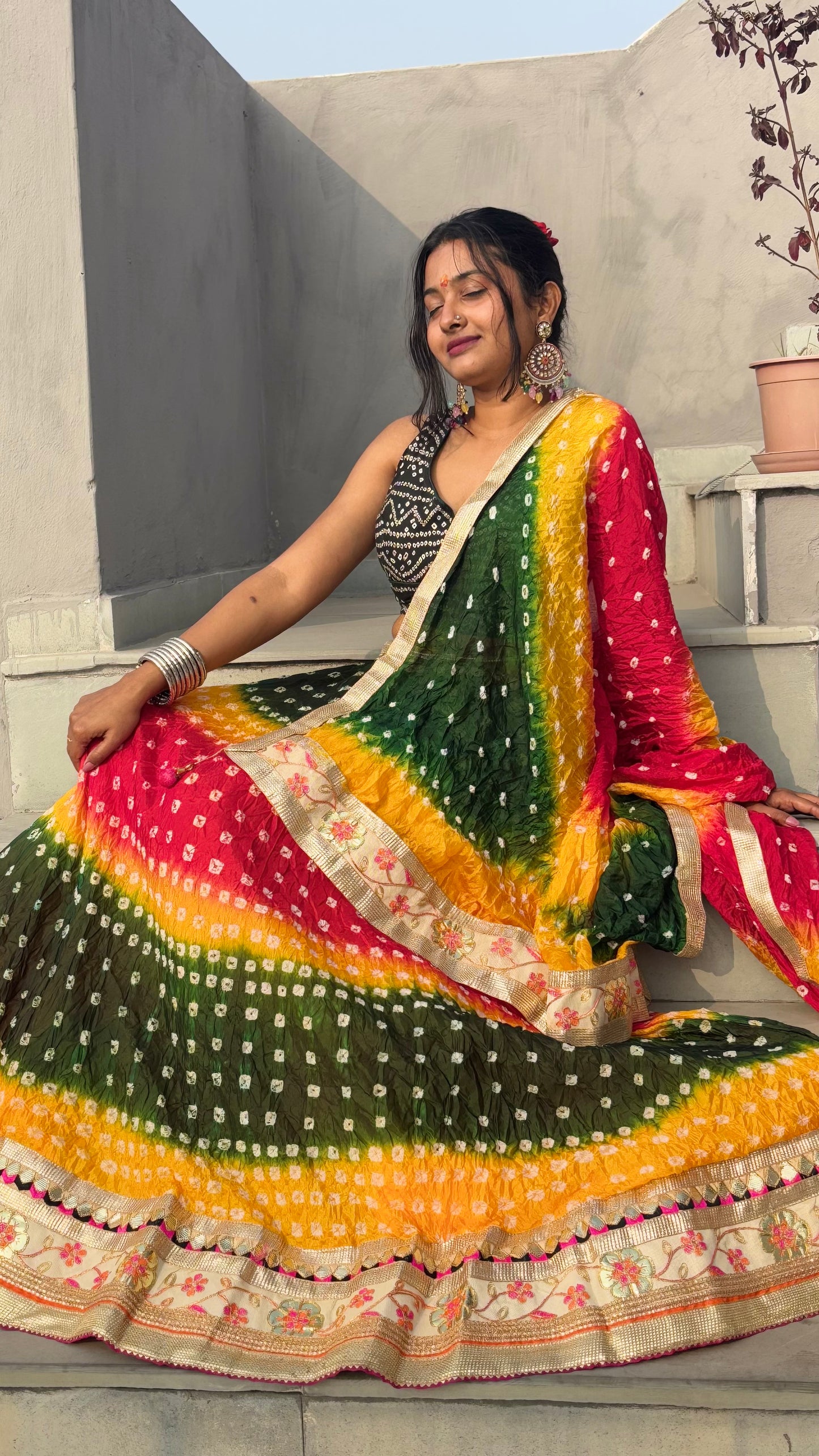 Jaipuri Jhilmil Lehnga (Multi-Colour)