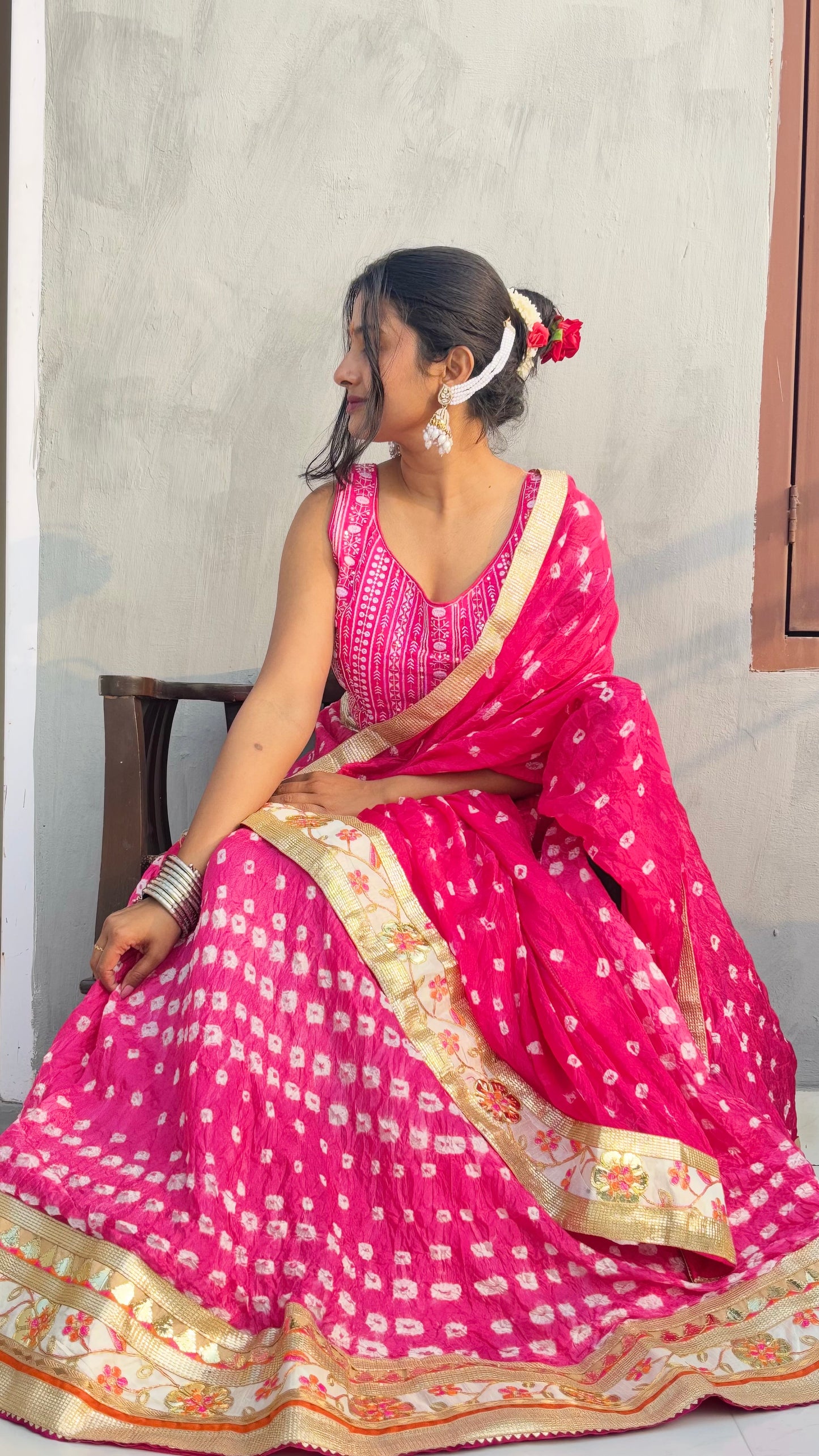 Jaipuri Jhilmil Lehnga (Pink)