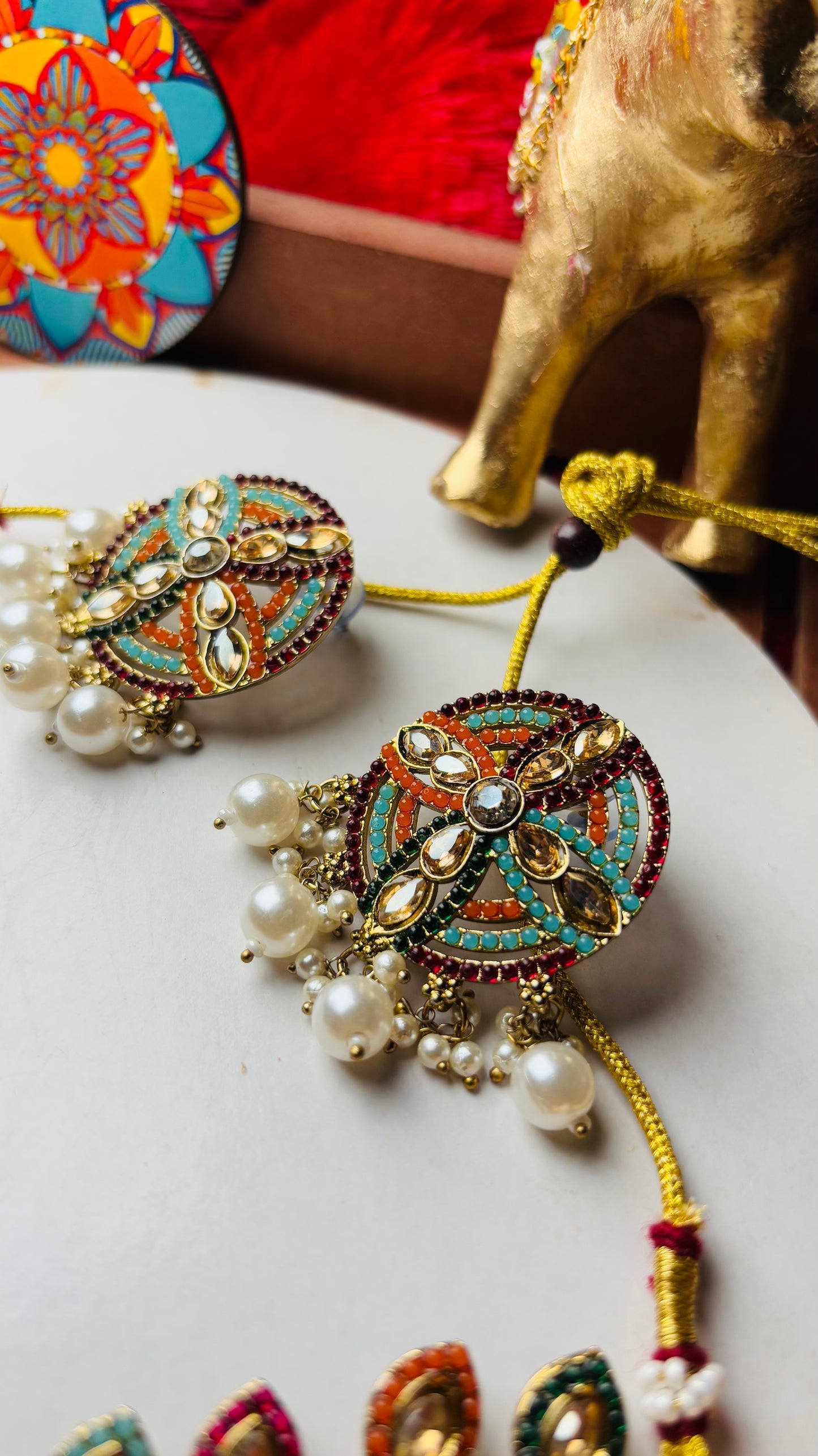 Pakistani Multicoloured Choker and Earrings