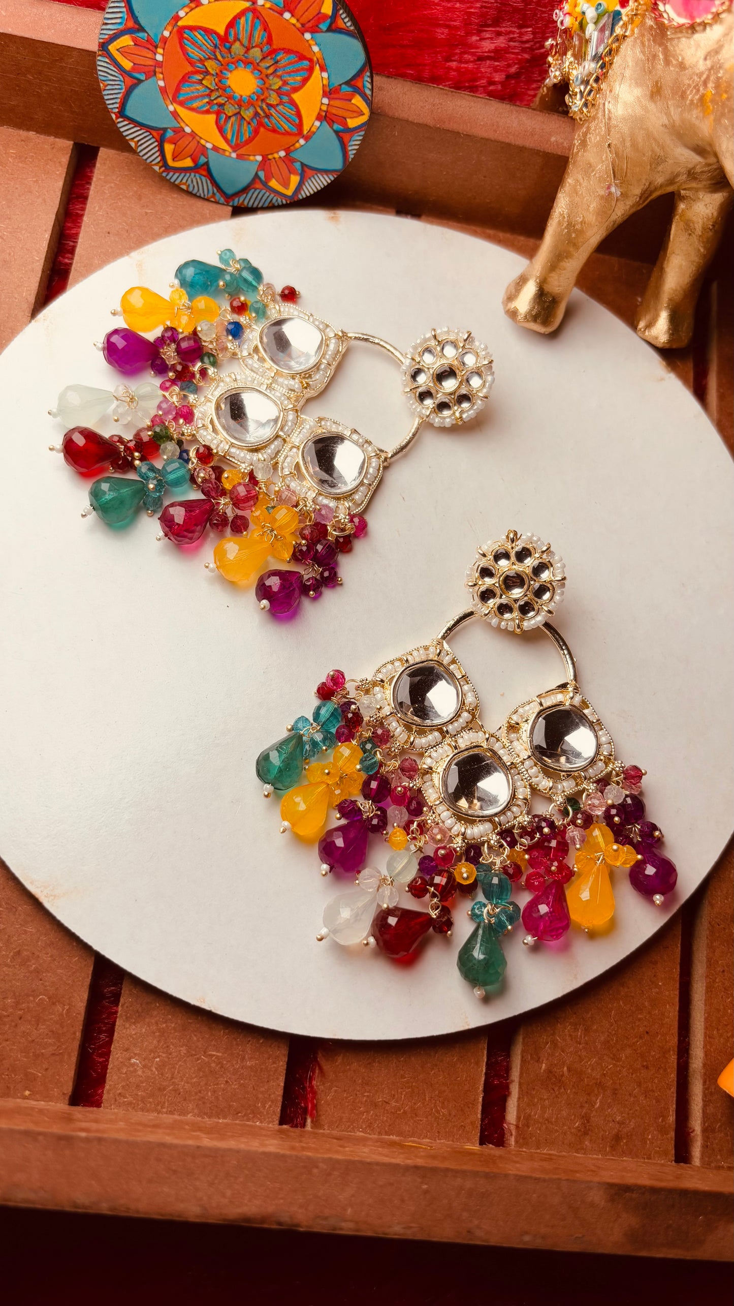 Multi coloured Tashi Earrings